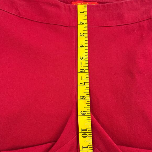 Krazy Larry Red Mid Rise Stretch Skinny Pull On Colorful Bright Ankle Pants 8 - Picture 5 of 6